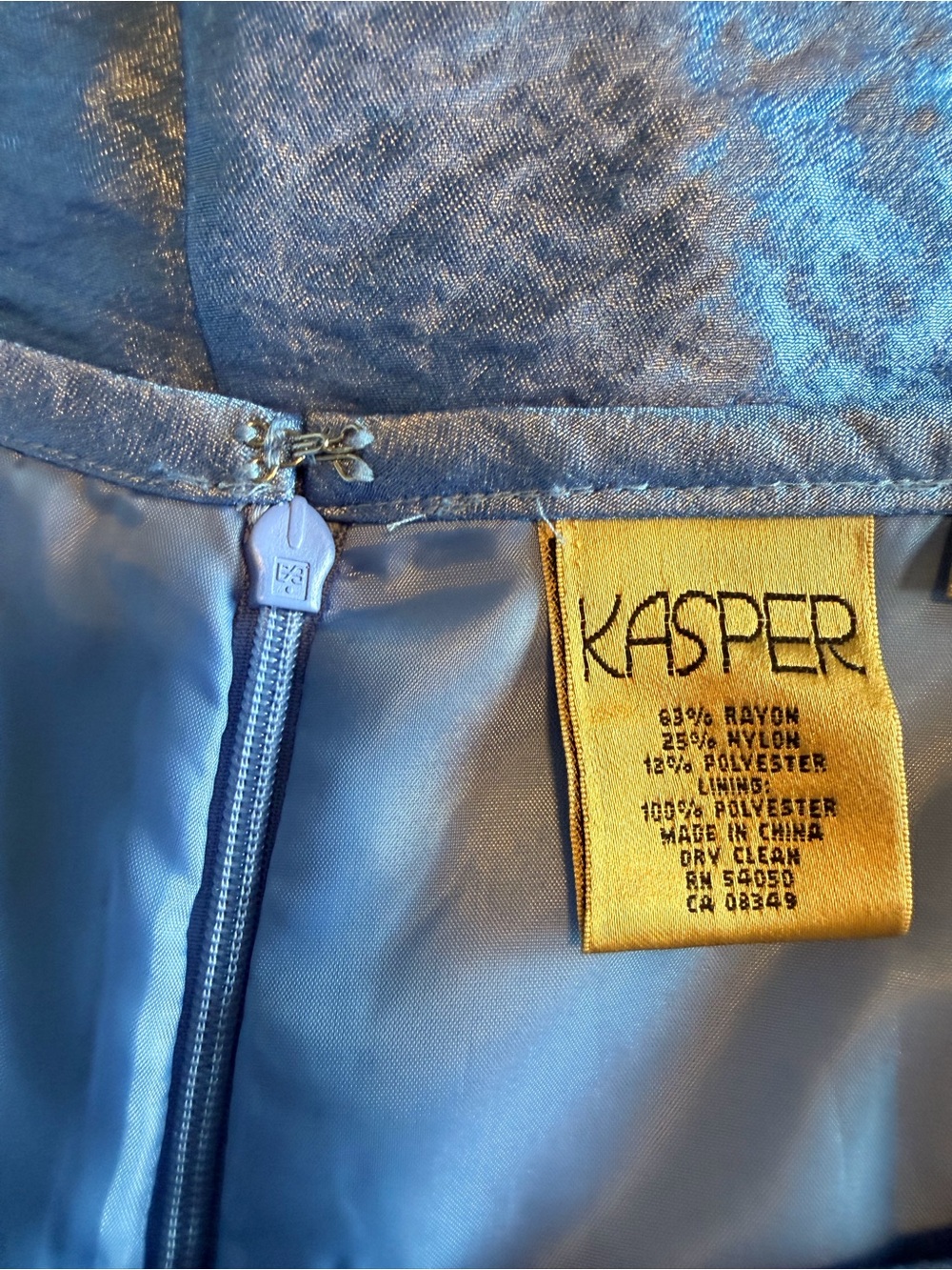 Vintage Kasper Shimmering Blue Pencil Skirt - Picture 6 of 8